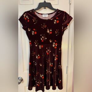Old Navy Kids Dress - Burgundy with Red Floral